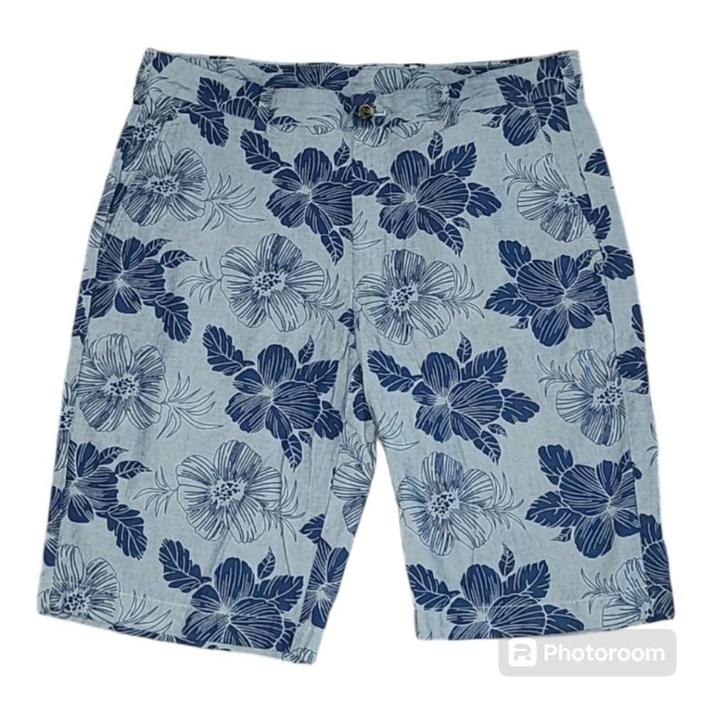 Brooks Brothers‎ Mens Blue floral Shorts W34 Hawaiian Print Preppy Golf